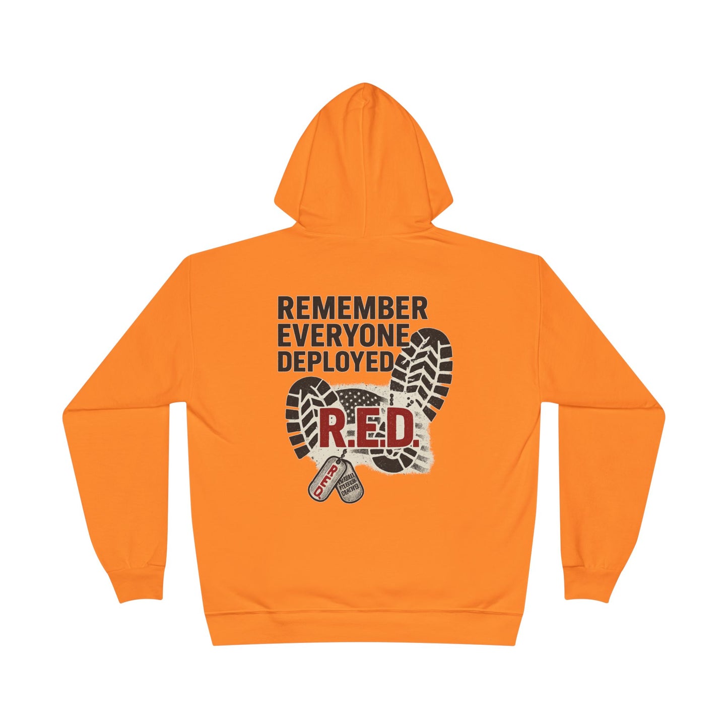 RED Friday Hoodie – Flag & Battlefield Cross Tribute