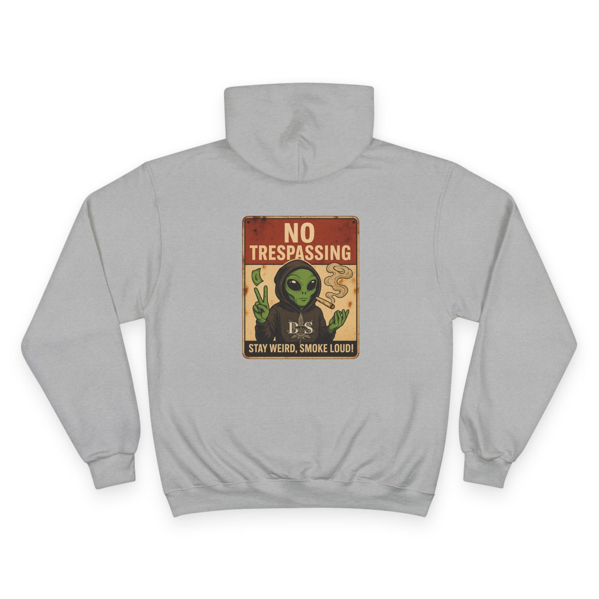 Boundaries? Never heard of ‘em. The No Trespassing Champion hoodie is pure Built Strange energy — alien attitude, bold warning sign design, and that signature “Stay Weird, Smoke Loud!” vibe. Heavyweight comfort meets rebellious streetwear style that hits from another planet.
Premium Champion® Powerblend fleece
Double-stitched construction with iconic “C” logo sleeve patch
Bold alien “No Trespassing” front graphic
Heavyweight comfort built for street, chill, or afterhours
Designed by Built Strange Appar