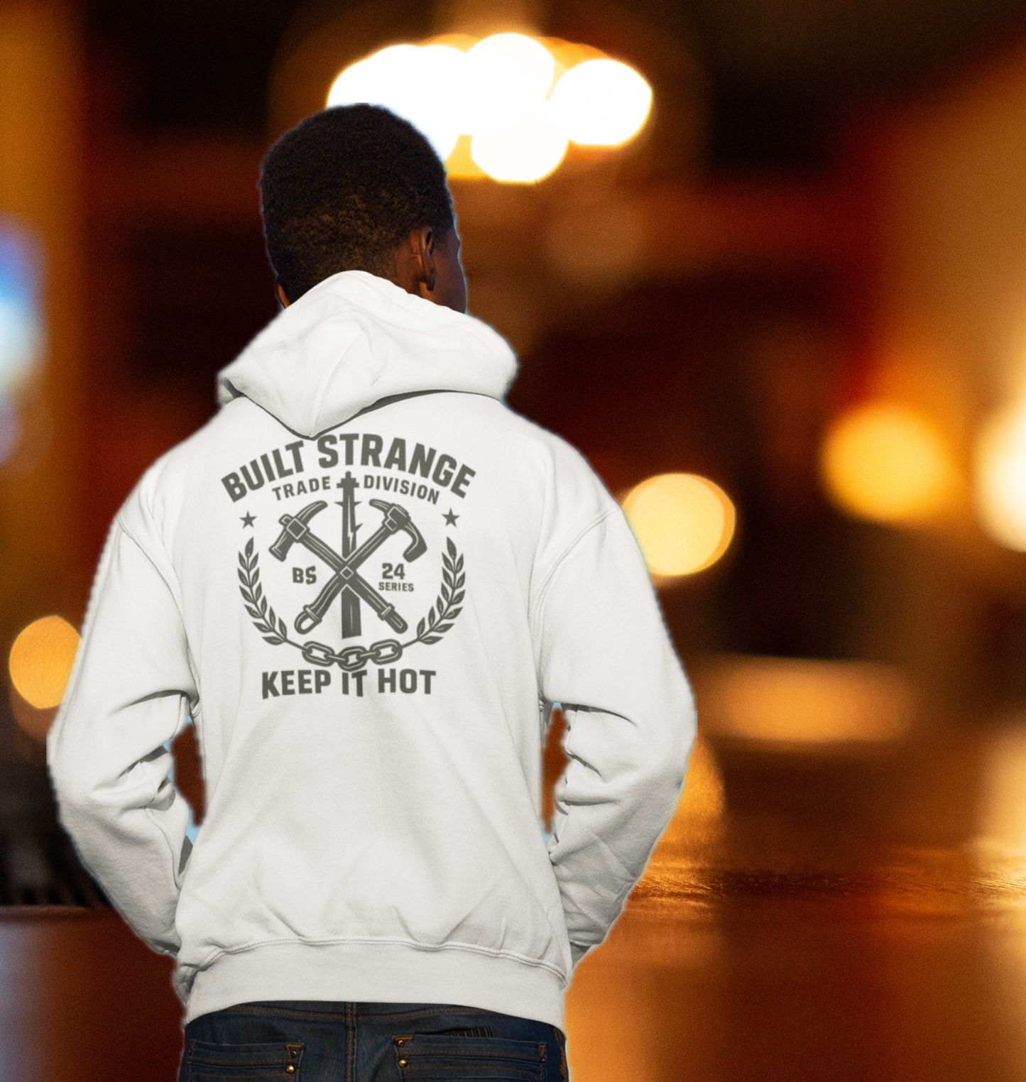 Forged in fire, built for the grind. The Keep It Hot design from Built Strange’s Trade Division 24 Series throws down hard with crossed tools, laurel wreath, chain base, and bold text that screams worksite pride.
Whether you’re on the job or off duty, this graphic hits with that heavy tradewear energy — a salute to blue-collar heat and Built Strange toughness.
• Premium cotton/poly blend
• Bold front chest graphic
• Part of the 24 Series Trade Division
• Everyday workwear meets streetwear