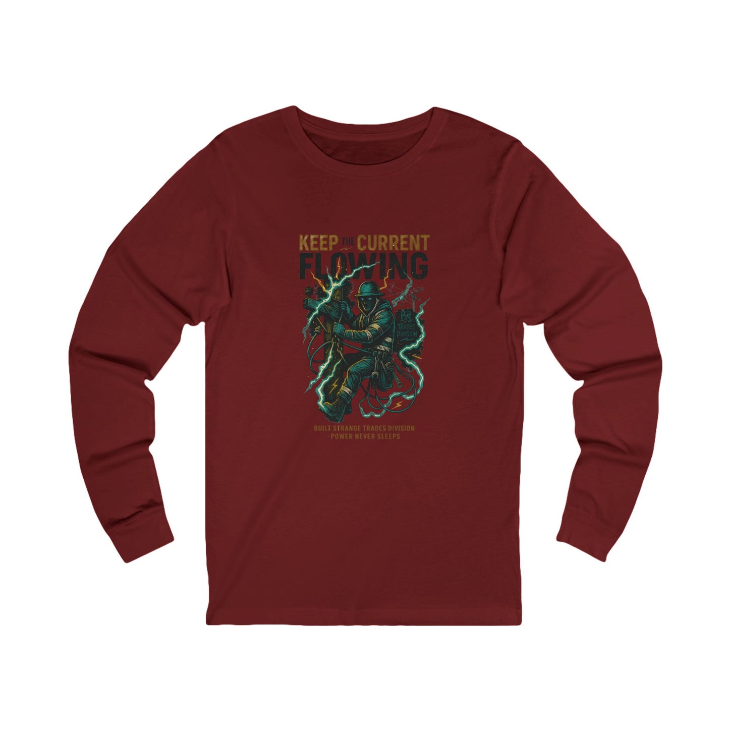 Keep The Current Flowing Long Sleeve Tee – Built Strange Trades Division