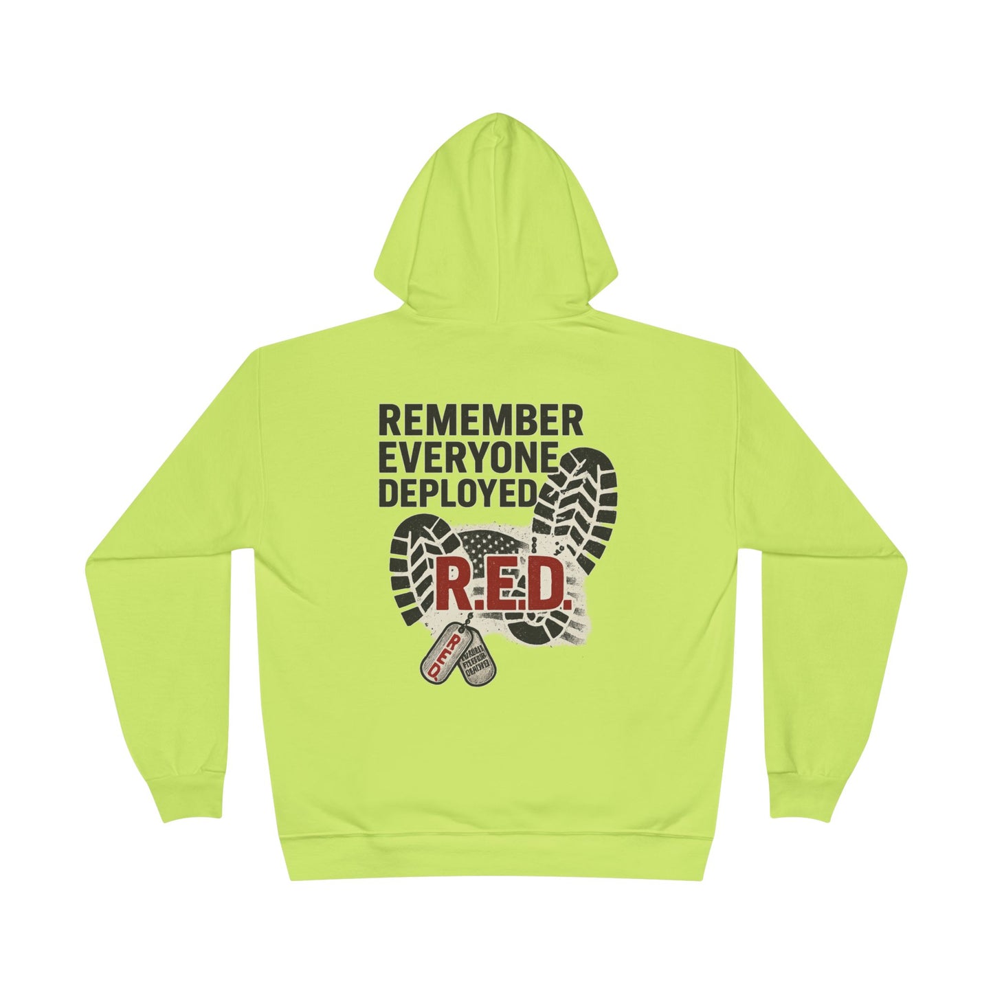 RED Friday Hoodie – Flag & Battlefield Cross Tribute