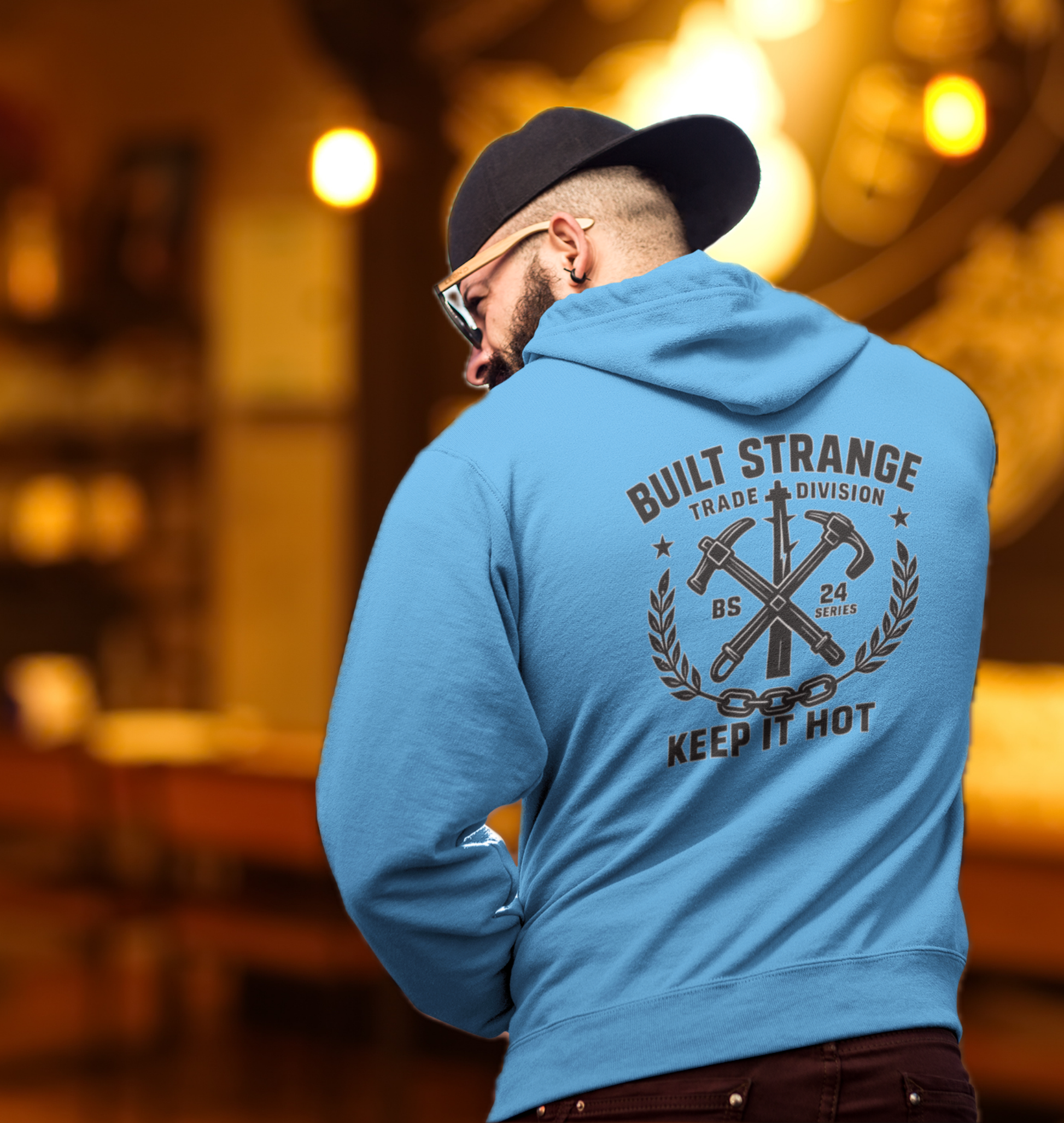  Forged in fire, built for the grind. The Keep It Hot design from Built Strange’s Trade Division 24 Series throws down hard with crossed tools, laurel wreath, chain base, and bold text that screams worksite pride.

Whether you’re on the job or off duty, this graphic hits with that heavy tradewear energy — a salute to blue-collar heat and Built Strange toughness.

• Premium cotton/poly blend
• Bold front chest graphic
• Part of the 24 Series Trade Division
• Everyday workwear meets streetwear