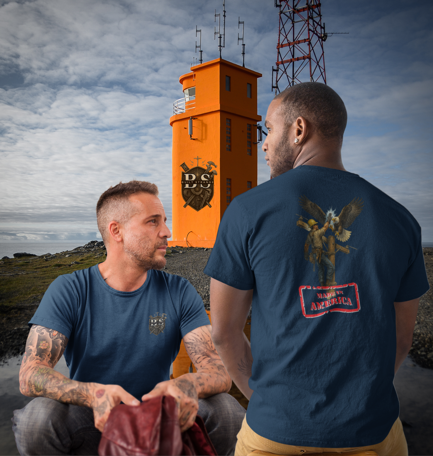 Pride. Power. Brotherhood.

The Built Strange “Made in America” Tee pays tribute to the lineworkers who keep our country running strong. Featuring a powerful design of a lineworker high-fiving a bald eagle with sparks of energy, this bold artwork symbolizes grit, courage, and patriotism. Stamped with MADE IN AMERICA across the bottom, it’s a badge of honor for every essential worker.