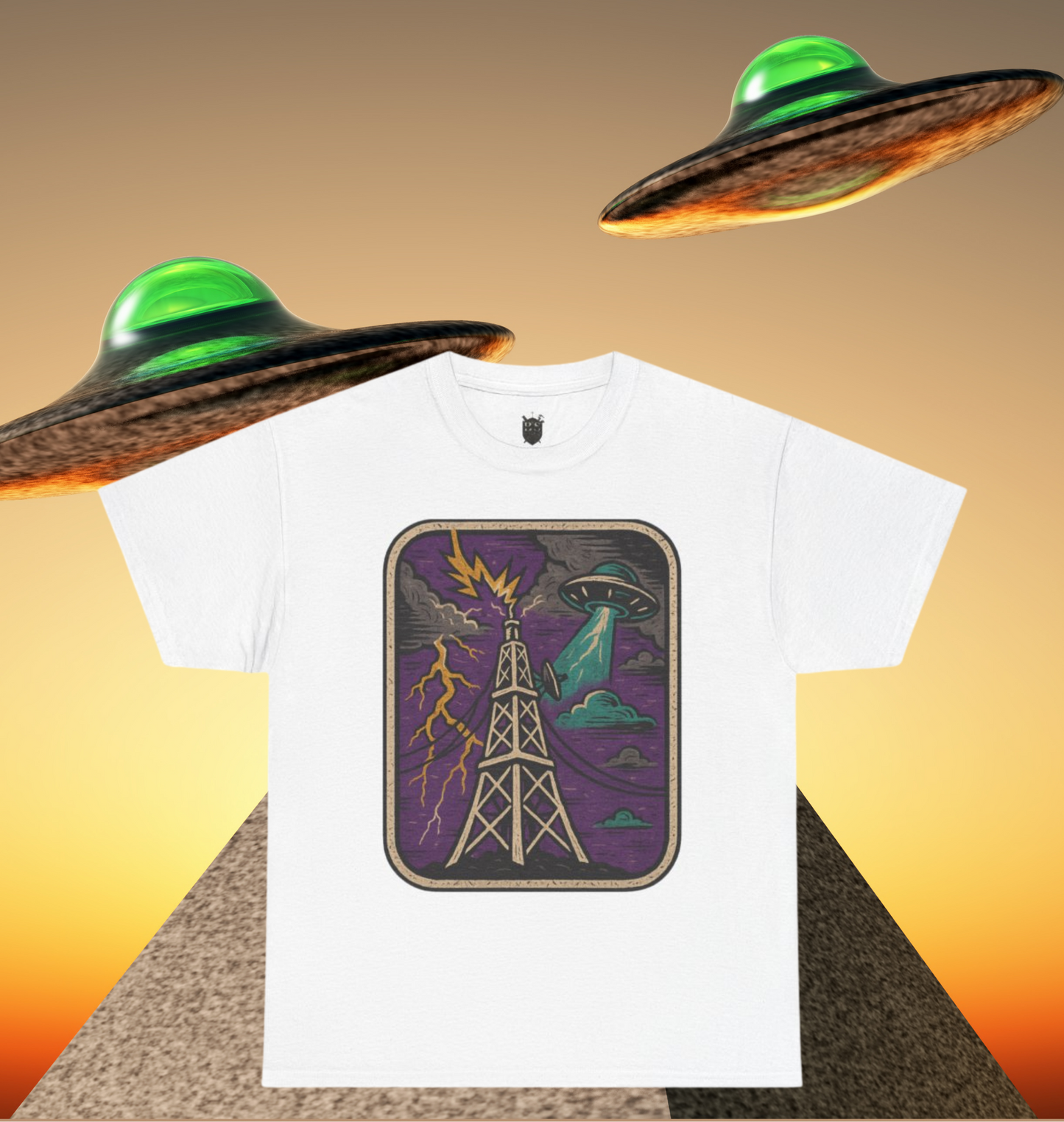 Built Strange “Signal Lost” Tee – UFO & Tower Graphic