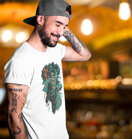 Climb into the storm. The Storm Climber graphic from Built Strange pays tribute to lineworkers who battle the elements to keep the world lit. A skeleton in full gear scales the pole under lightning-cracked skies, rocking the Built Strange cap with pride.

Perfect for tradewear, streetwear, or anyone who knows the grind doesn’t stop when the storm rolls in. Heavy ink, bold colors, and jobsite grit — this is more than a shirt, it’s a badge of honor.
