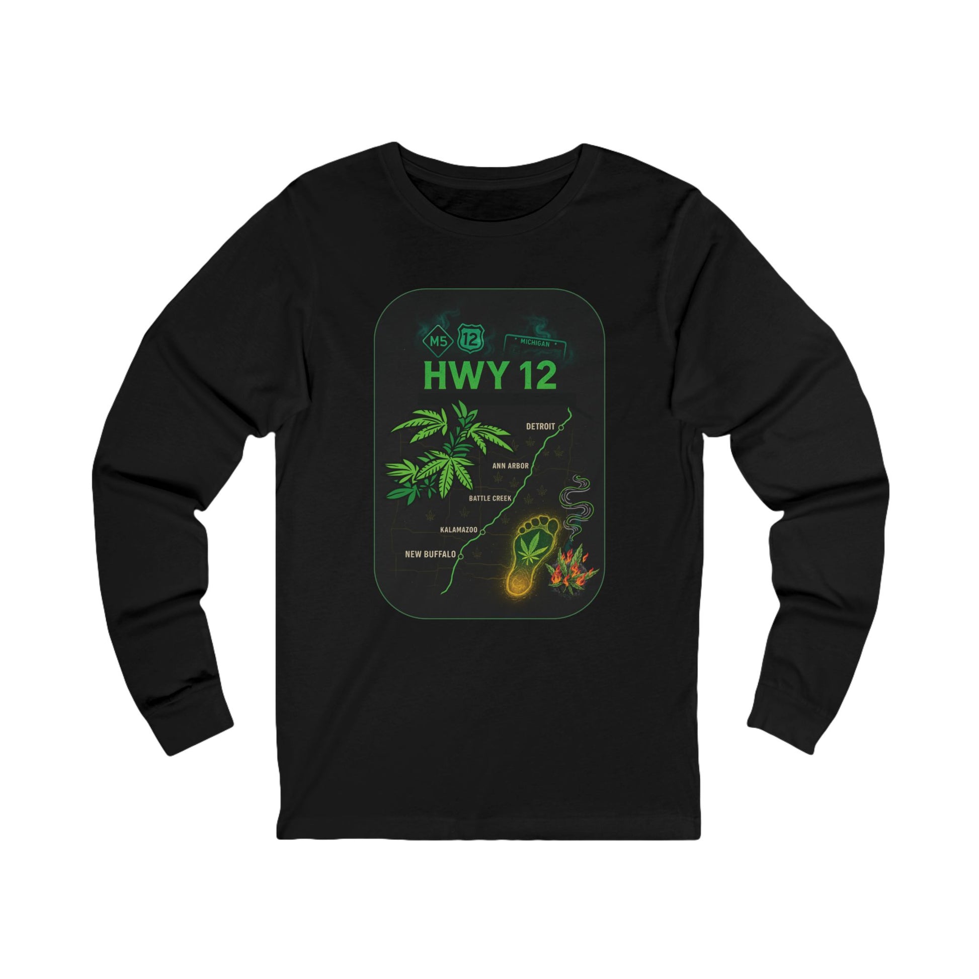 From Detroit to New Buffalo — the HWY 12 long sleeve tee maps the green rush across Michigan’s legendary route. Featuring glowing graphics, a cannabis footprint, and bold “Forged on HWY 12” energy, this design captures the true cannabis culture of the Midwest. Built for comfort, creativity, and the road less traveled.

Premium jersey long sleeve tee

Soft, mid-weight cotton with a relaxed fit

Full-color front print with glowing detail

Designed by Built Strange Apparel