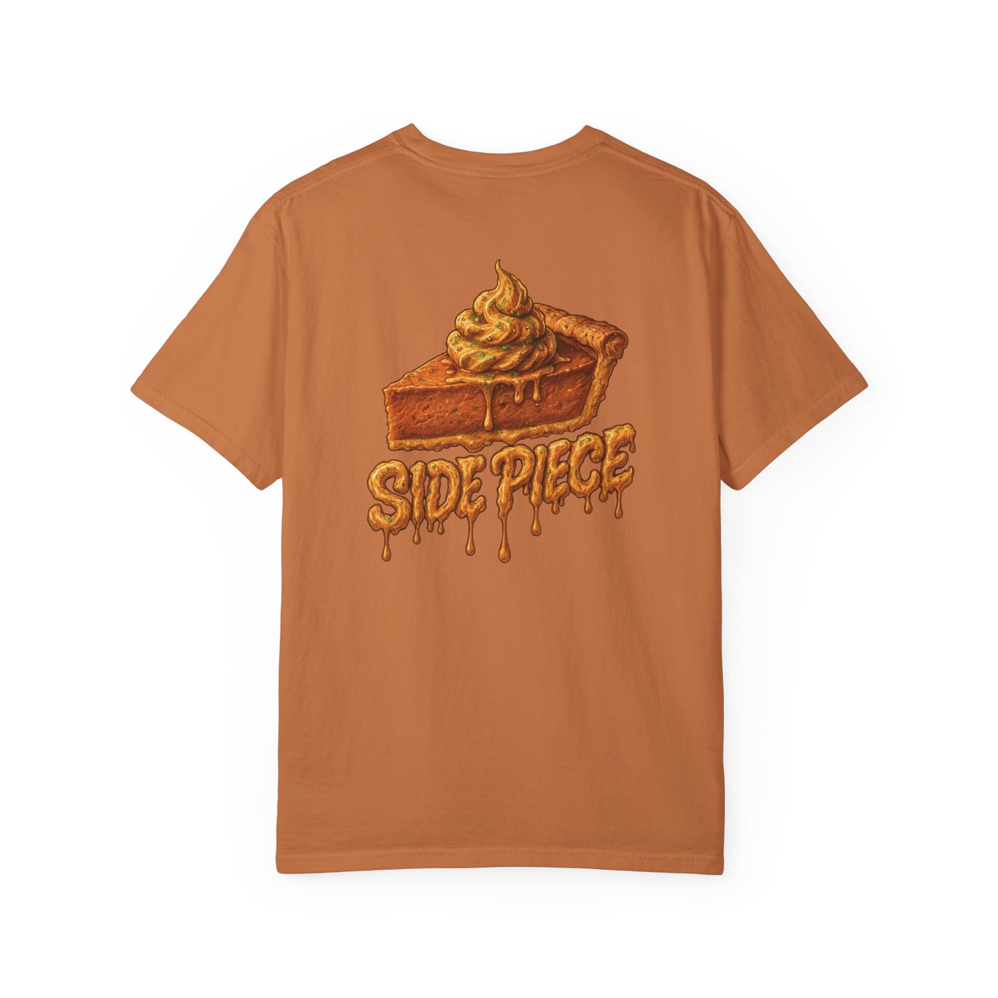 Get your slice of style with the Side Piece Danksgiving Tee by Built Strange™. A bold, buttery design dripping in fall flavor — streetwear meets smokewear perfection.

Stay WEIRD. Smoke LOUD. Eat GOOD.